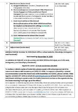 agenda ELAC