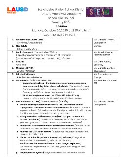 SSC agenda