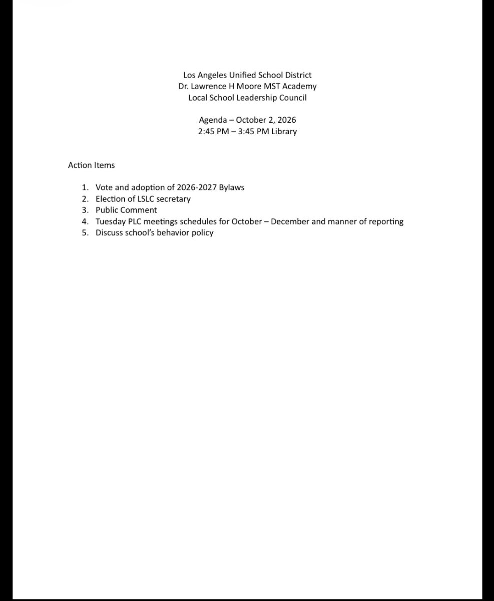 agenda